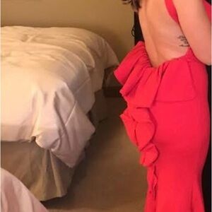 Backless Red Maxi Dress